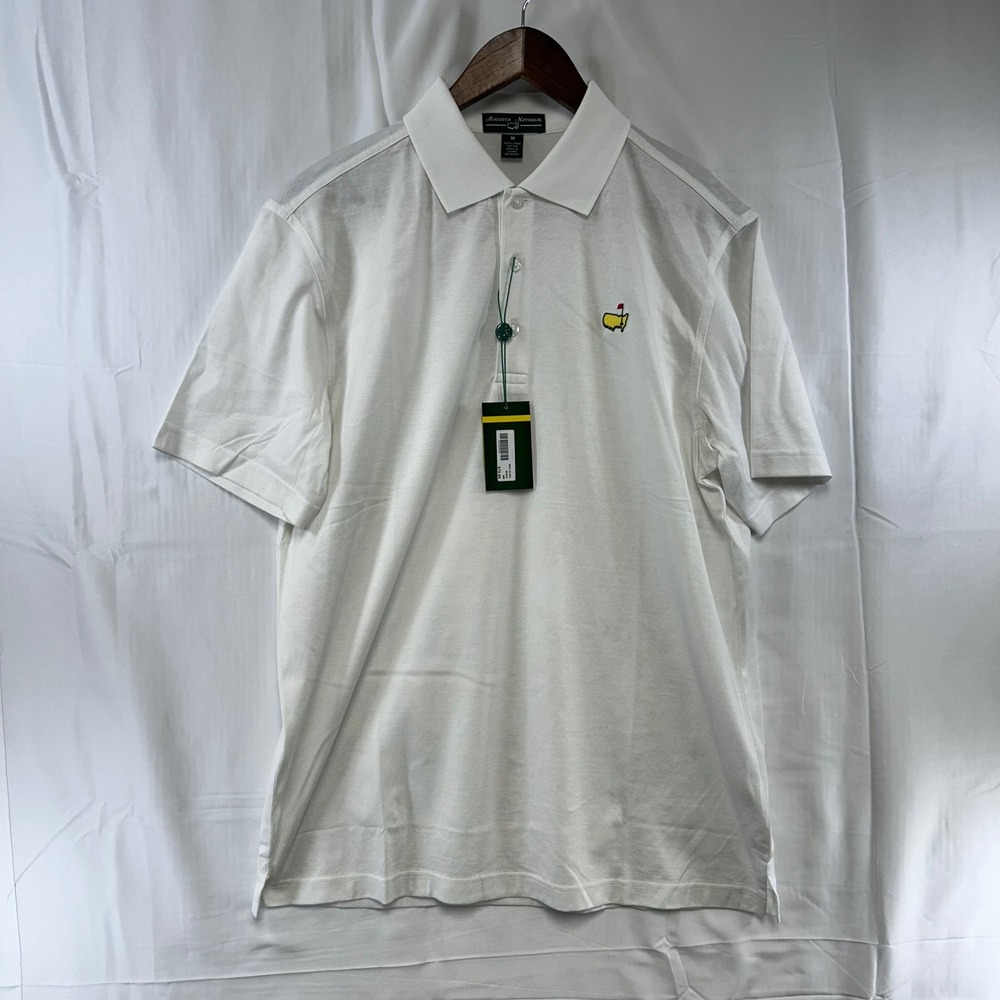 Augusta National Polo Shirt Mens Medium White Pima Cotton Masters Logo NWT